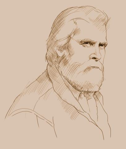 Sketch of Shane Mahoney, Sepia Tone